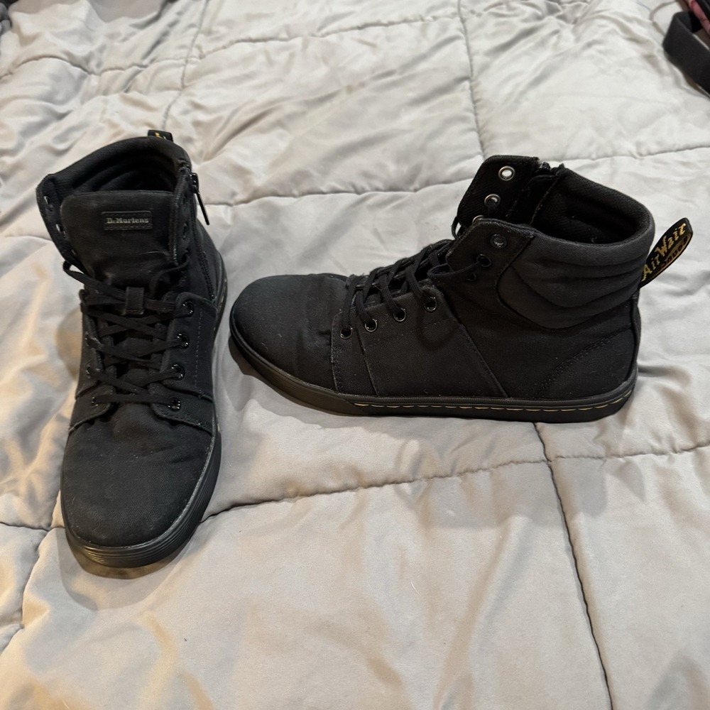 Women's Dr Martens Rozarya Canvas Black Retro Lace Up Side Zip Size 9
